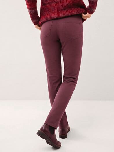 Extraglatt Baumwollhose Merlot