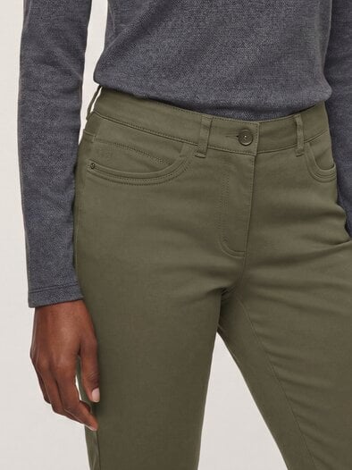 Extraglatt Baumwollhose Oliv