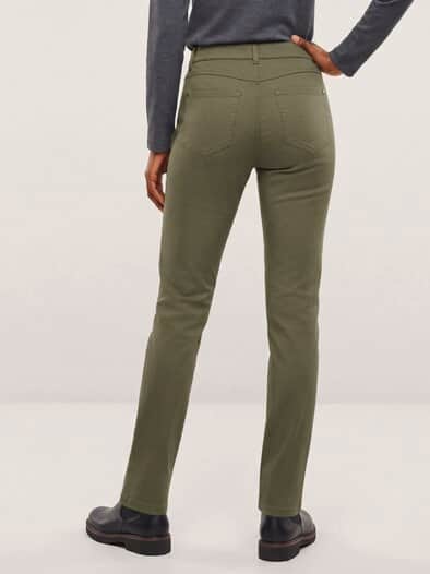 Extraglatt Baumwollhose Oliv