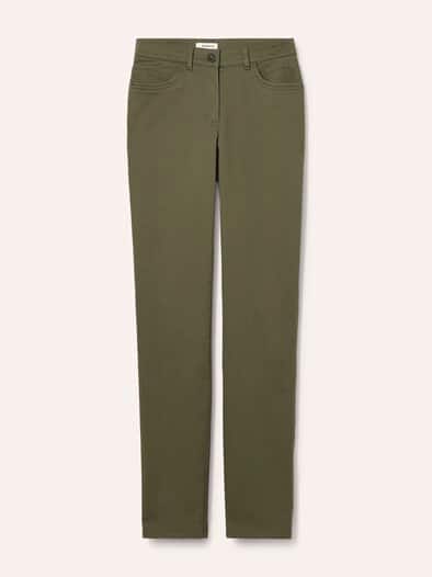 Extraglatt Baumwollhose Oliv
