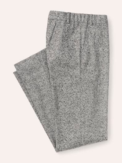 Hose aus Fischgrad Jersey Grau/Creme