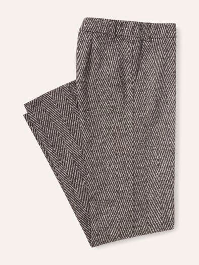Hose aus Fischgrad Jersey Braun/Grau