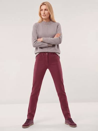 2-in-1-Extraglatt-Thermohose Merlot
