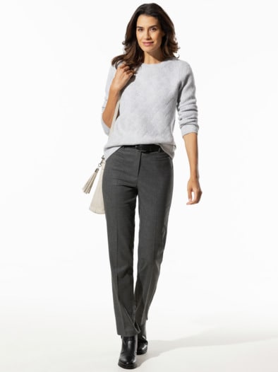 Flanellhose Cosy Anthrazit Melange