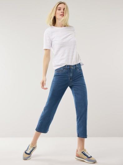 Light Denim Culotte Blue Stoned