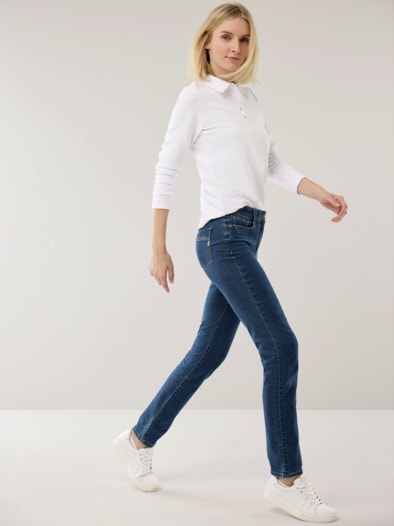 Five Pocket Highstretch-Denim Blue Stoned