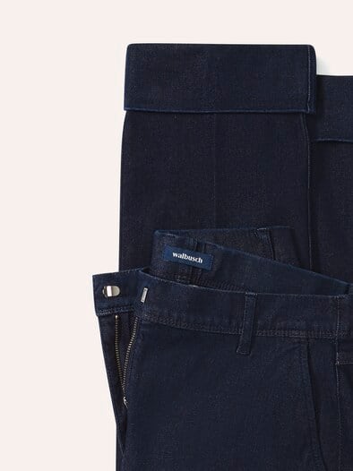 Chino Denim mit Saumumschlag Dark Blue