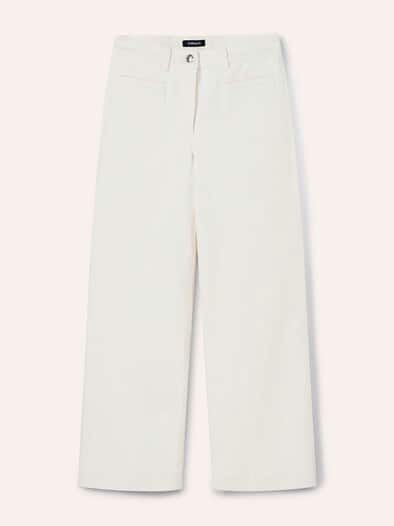 Ecru Denim Culottte Ecru