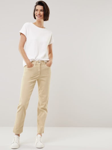 7/8-Stretchjeans Premium-Klima Sand