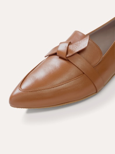 Soft Loafer mit Schleife Cognac
