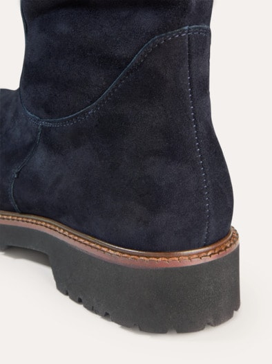 Lammfell-Stiefelette Marine