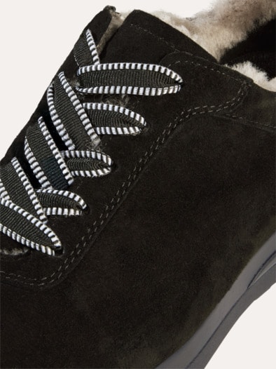 Lammfell-Sneaker Schwarz