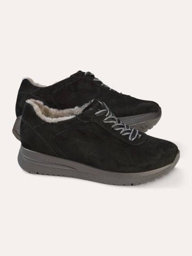 Lammfell-Sneaker Schwarz