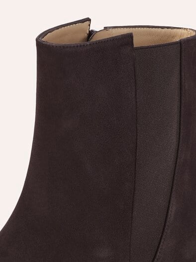 Velours Stiefelette Kastanie