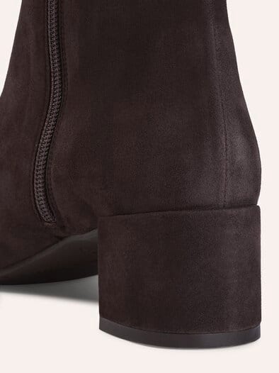 Velours Stiefelette Kastanie