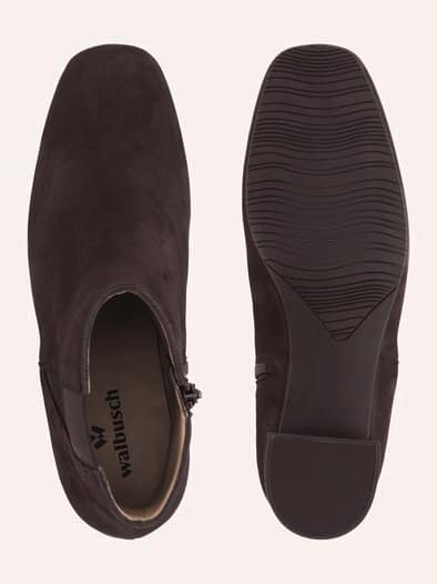 Velours Stiefelette Kastanie