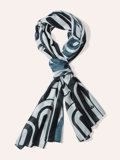 Schal Grafikdruck Nachtblau