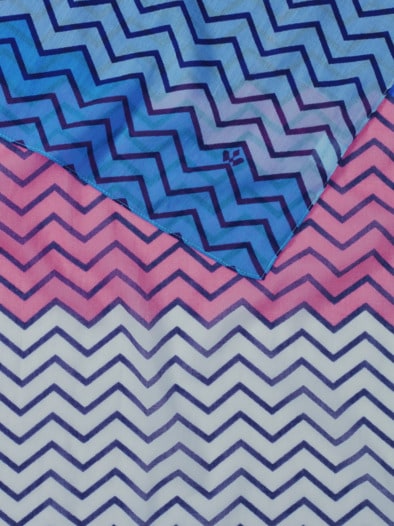 Zick Zack Schal Blau/Rosa