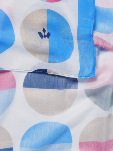 Kuschelschal Grafiktupfen Altrosa Blau