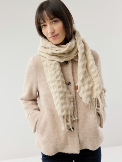 Strukturschal Offwhite