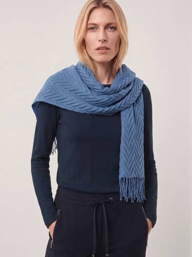 Plissee Struktur Schal Smokey Blue