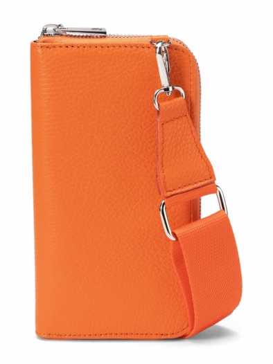 Leder-Handy-Portemonnaie Orange