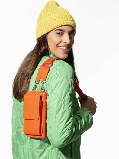 Leder-Handy-Portemonnaie Orange
