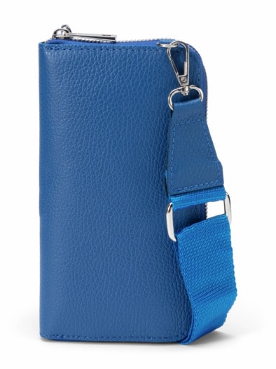 Leder-Handy-Portemonnaie Jeansblau