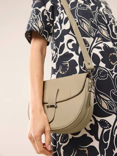 Leder Handtasche Sand