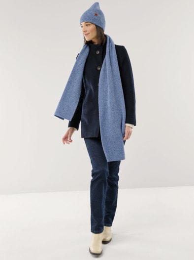 Strickmütze Blau Melange