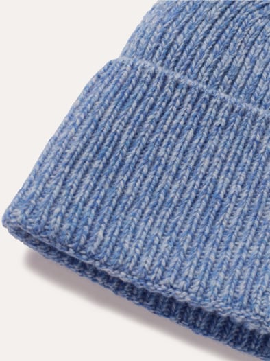 Strickmütze Blau Melange
