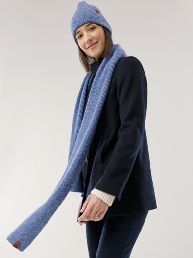 Strickschal Blau Melange
