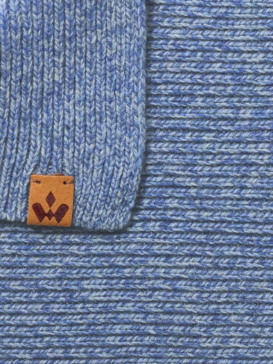 Strickschal Blau Melange
