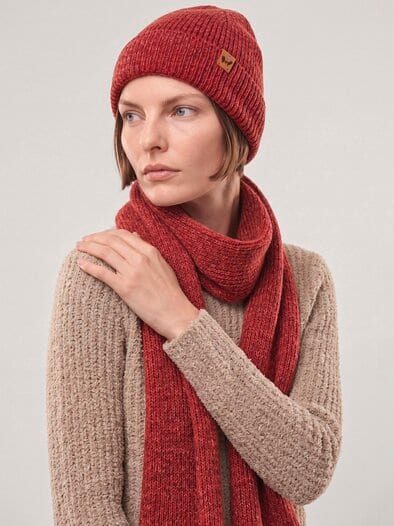 Strickmütze Dunkelrot Melange