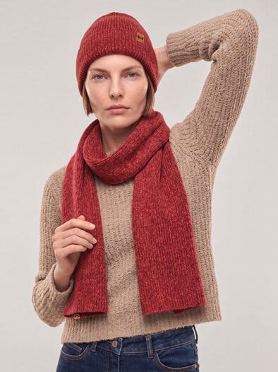 Strickmütze Dunkelrot Melange