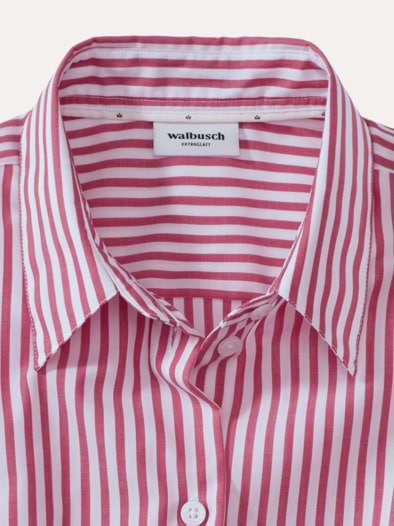 Extraglatt-Hemdbluse Everyday Streifen Dunkelrot