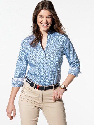 Extraglatt-Bluse Kelchkragen Extraglatt-Bluse Kelchkragen