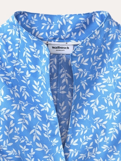 Extraglatt-Bluse Kelchkragen Minimal Königsblau