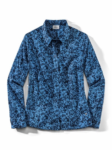 Boxi-Bluse Millefleurs Blume Blau