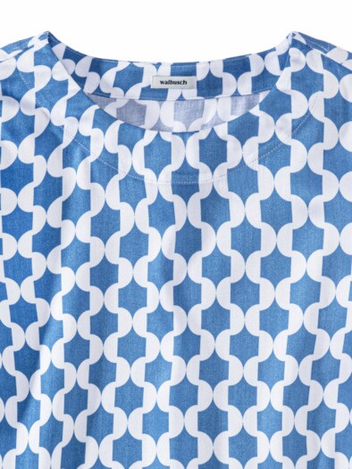 T-Shirt-Bluse Extra Leicht Grafik Königsblau