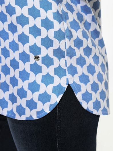 T-Shirt-Bluse Extra Leicht Grafik Königsblau