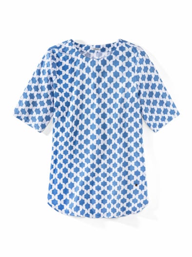 T-Shirt-Bluse Extra Leicht Grafik Königsblau