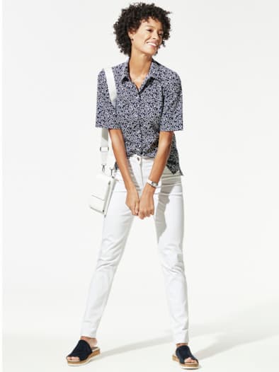 Extraglatt-Hemdbluse Everyday Minimal Marine