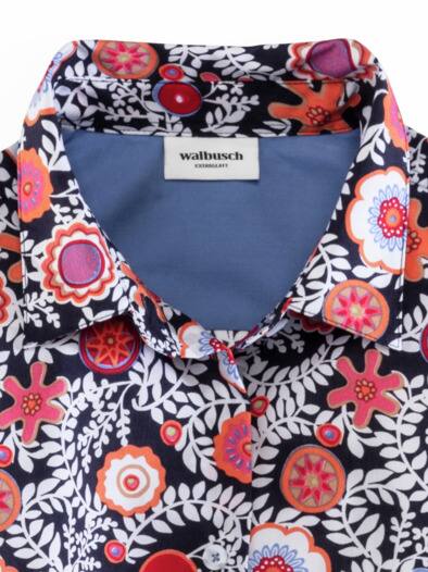 Extraglatt-Hemdbluse Everyday Blume Multicolor