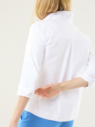 Boxy Bluse Klima Komfort Weiß