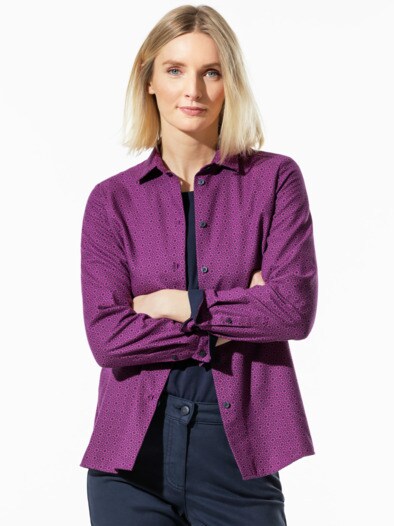 Polar-Flanellbluse Minimal Waldbeere