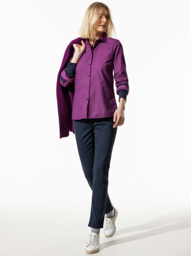 Polar-Flanellbluse Minimal Waldbeere