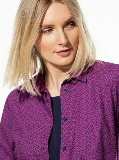 Polar-Flanellbluse Minimal Waldbeere