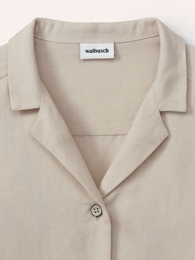 Reverskragen Bluse Leinenmix Natur
