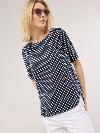 T-Shirt-Bluse Extra Leicht Tupfen